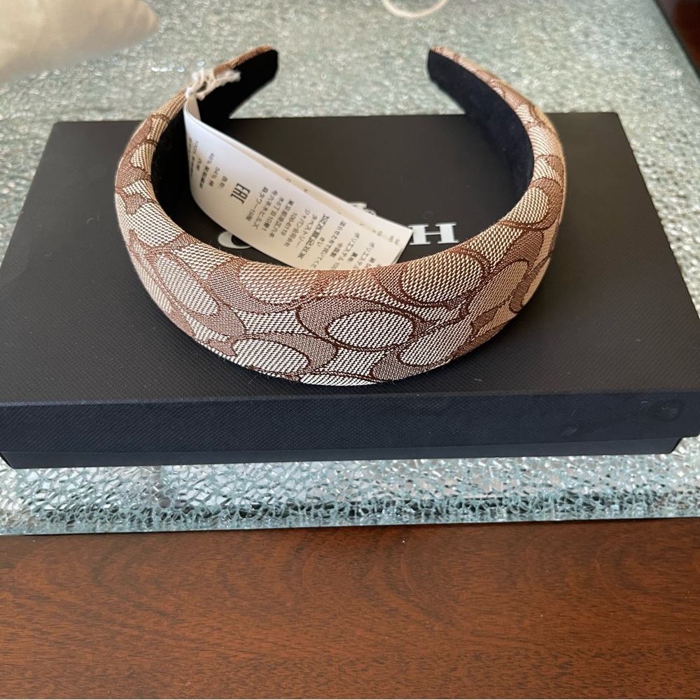 Coach Brown Signature Style Logo Headband